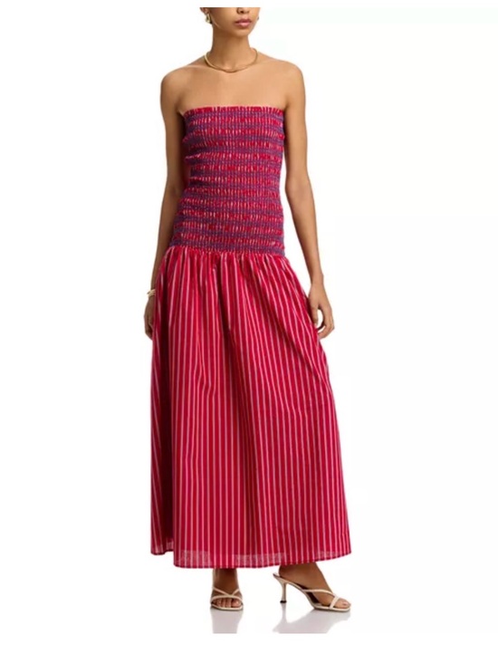 Line & Dot Dresses & Skirts - Line & Dot Red and Pink Smocked Strapless Maxi - NWT